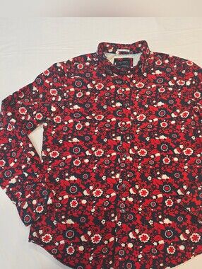 Cactus Man SMALL Ricky Singh Floral Slim Fit Long Sleeve Button Down 100% Cotton